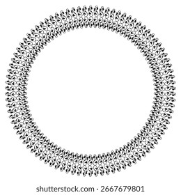 Black round vintage vector frame on a white background. EPS10