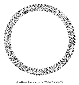 Black round vintage vector frame on a white background. EPS10