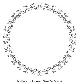 Black round vintage vector frame on a white background. EPS10