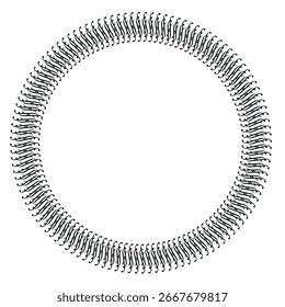 Black round vintage vector frame on a white background. EPS10
