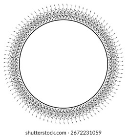 Black round vintage vector frame on a white background.
