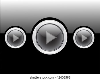 black round web play buttons