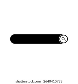 Black rounded corner searh bar icon