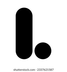 Black Rounded Letter L Icon on a White Background