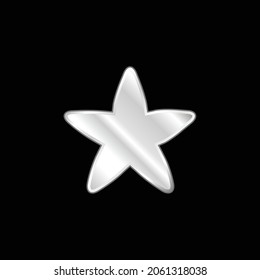 Black Rounded Star silver plated metallic icon