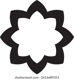 A black, rounded-edge star vector icon