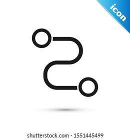 Black Route location icon isolated on white background. Map pointer sign. Concept of path or road. GPS navigator.  Vector Illustration