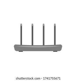 Black router icon. Flat design.