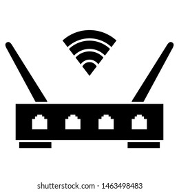 Black router icon. Icon stock. Icons vector