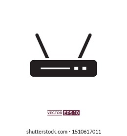 black router icon vector illustration template