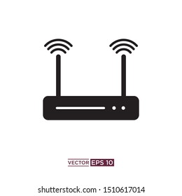 black router icon vector illustration template