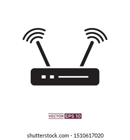 black router icon vector illustration template
