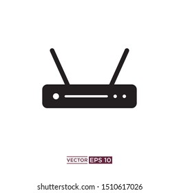 black router icon vector illustration template