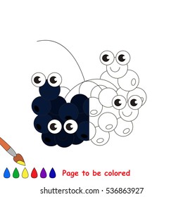 Black rowan to be colored, the coloring book to educate preschool kids with easy kid educational gaming and primary education of simple game level.