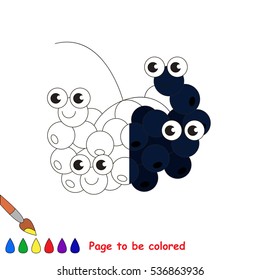 Black rowan to be colored, the coloring book to educate preschool kids with easy kid educational gaming and primary education of simple game level.