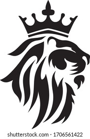 Black royal lion vector, vynil silhouette  design