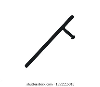 Black rubber baton. vector illustration