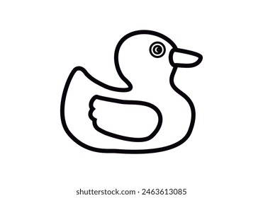 Black rubber duck icon on white background.