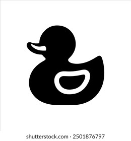 Black rubber duck icon silhouette vector illustration design on white background.