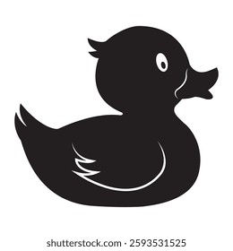 Black rubber duck silhouette icon vector illustration design