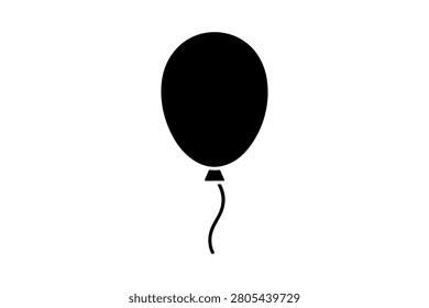 Black rubber helium filled air balloon with string tied to neck