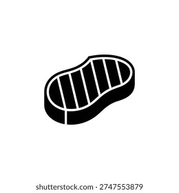 Black rubber shoe sole with white lines rubber sole