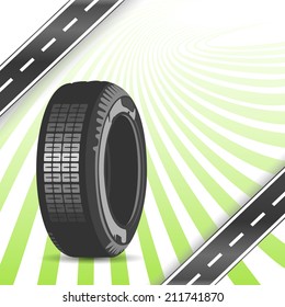 Black rubber tire