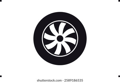 Black rubber wheel tire design. Wheel tires. Car tire tread tracks, Mini Van racing wheel mascot design. Tyres road maintenance vector automobile. Auto Van wheel tyre. Vector illustration rim design