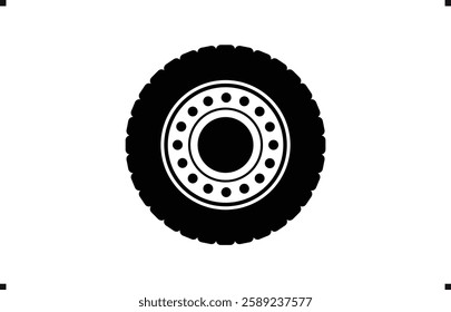 Black rubber wheel tire design. Wheel tires. Car tire tread tracks, Mini Van racing wheel mascot design. Tyres road maintenance vector automobile. Auto Van wheel tyre. Vector illustration rim design