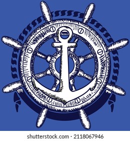 BLACK RUDDER ANCHOR LOGO VECTOR