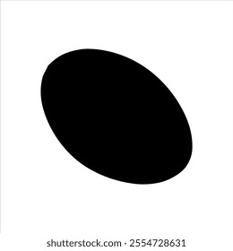 Black  Rugby ball silhouette vector illustration on white background
