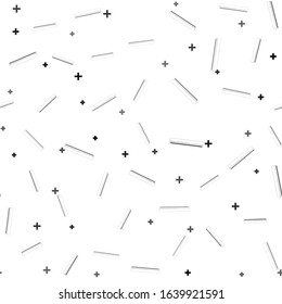Black Ruler icon isolated seamless pattern on white background. Straightedge symbol.  Vector Illustration