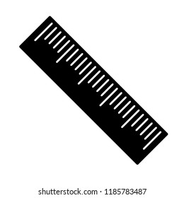 Black ruler icon. Vector illustration