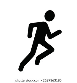 Black Run Icon for any kind of graphic work - sport run black logo design for any kind of graphic work. black Run clipart vector image. man fast walking dark illustrator vector image traveling concept