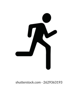 Black Run Icon for any kind of graphic work - sport run black logo design for any kind of graphic work. black Run clipart vector image. man fast walking dark illustrator vector image traveling concept