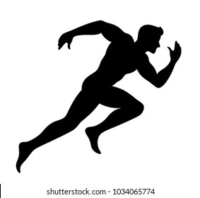 Black runner on a white background