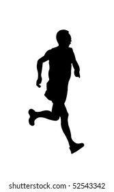 black runner silhouettes on white backgound