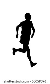 black runner silhouettes on white backgound