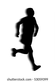 black runner silhouettes on white backgound