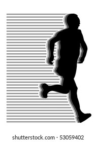 black runner silhouettes on white backgound