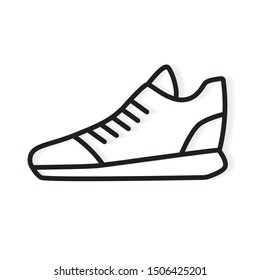 black running shoe icon- vector illustration