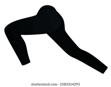 Black  running trouser pants. vector