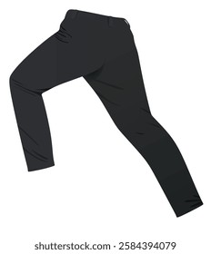 Black running trouser pants. vector