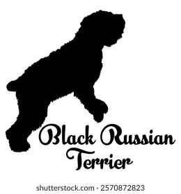 Black Russian Terrier dog silhouette, dog breeds, logo, vector, silhouette,  animal, illustration, icon, sign, design, black, symbol, pet, love
