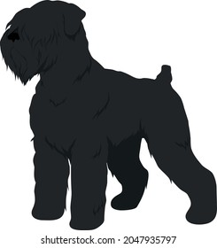 The Black Russian Terrier Vector Illustration