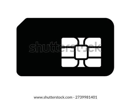Black S I M card chip icon sim card technology