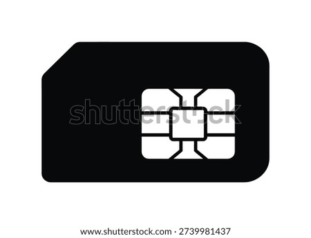 Black S I M card chip icon sim card technology