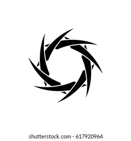 Black Sabers Circle Shape Logo Template Illustration Design. Vector EPS 10.