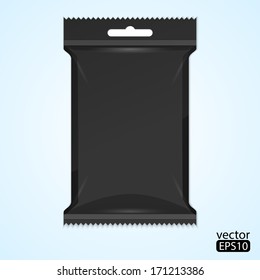 Paquete de bolsita negra para café, sal, azúcar, pimienta, especias, bolsita, dulces, papas fritas