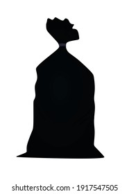 Black sack knotted. vector illustration